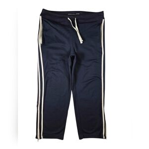 vtg Abercrombie & Fitch Track Pants Men's Small Navy Blue Side Stripe Hem Jogger